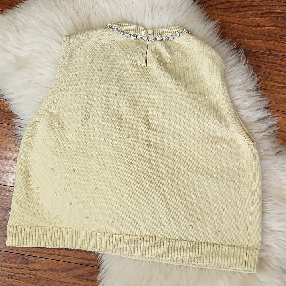 Zara Jewel & Pearl Sleevless Sweater Tank - Picture 4 of 4
